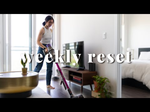 Clean my ENTIRE apartment with me ???? simple sunday reset routine