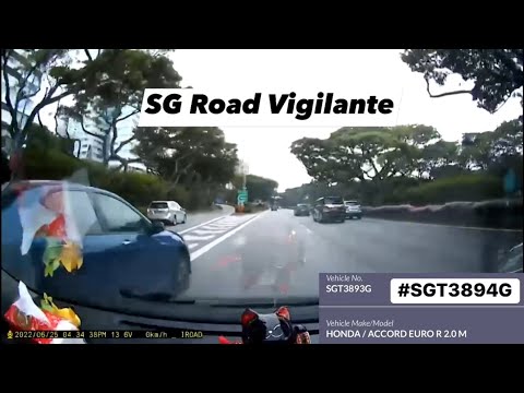 25jun2022 ecp #SGT3894G honda euro Rover taking from the left & cutting across chevron markings