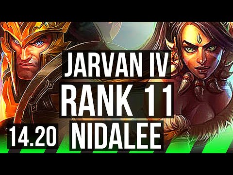 JARVAN IV vs NIDALEE (JGL) | Rank 3 J4, 3/0/7, Rank 11 | EUW Grandmaster | 14.20