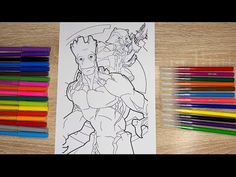 Rocket and Groot Coloring Pages / Guardians of the galaxy Coloring Book