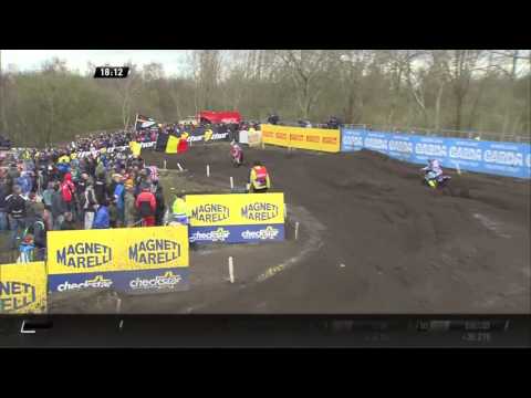 Romain Febvre mistake & battle/w Tim Gajser MXGP of Europe 2016 MXGP Race 1 - motocross