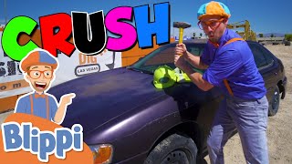 Download lagu Blippi Crushes A Car With An Excavator! | Learn Verbs For Kids | Educational Videos For Toddlers mp3