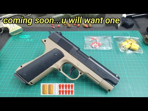 Colt M1911 blowback..using Ejection soft shell bullet...really amazing for toy gun collector