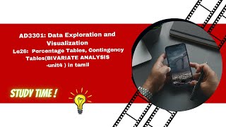 Percentage Tables, Contingency Tables (BIVARIATE ANALYSIS-unit4)  in tamil  -AD3301  #analysis