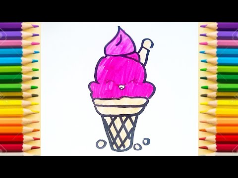 How to draw a Cute ice-cream 🍦 | Drawing For Kids | @haniahoriadrawing