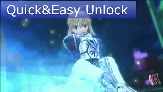 Fate/Extella: 【Artoria Pendragon】 How to Unlock?? Easy method w/English commentary