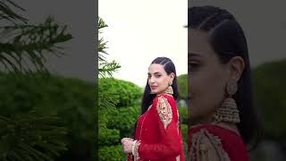Red Handmade Pure Crinkle Chiffon Sharara - Video 1