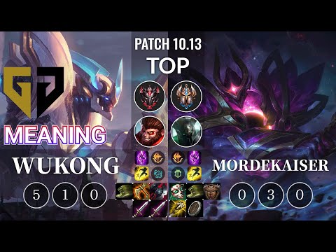 GEN Meaning Wukong vs Mordekaiser Top - KR Patch 10.13