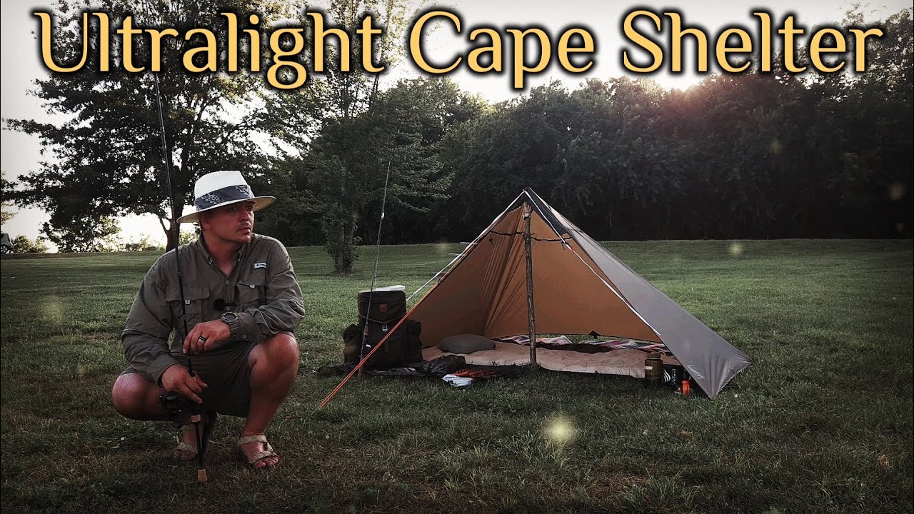 Overnight Camping in the ONEWIND OUTDOORS Ultralight Cape Shelter | Fishing & Full Loadout