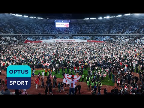 SCENES: Georgia fans storm pitch after qualifying for first tournament and knocking out Greece 🇬🇪