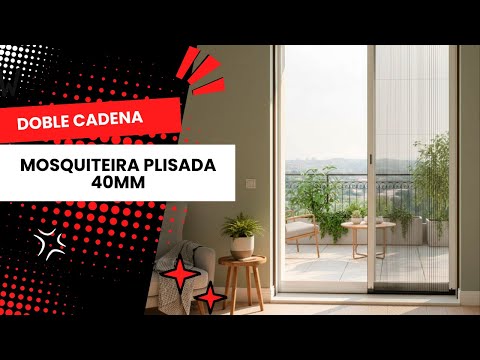 Mosquitera Plisada Lateral Doble Cadena para Puertas y Balcones