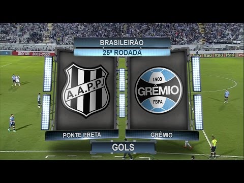 Gols, Ponte Preta 3 x 0 Grêmio - Brasileirão 14/09/2016