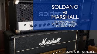 Video thumbnail for Soldano Hot Rod 100 Plus Vs '78 Marshall 2203 with Psionic Audio High Gain Mods by Psionic Audio
