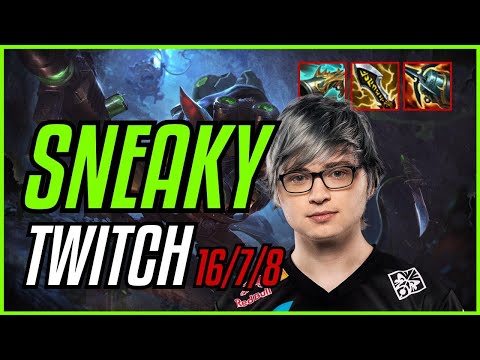 SNEAKY - TWITCH vs JHIN ADC - NA GRANDMASTER - PATCH 11.9 QUADRAKILL