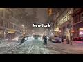 Walking In The Snow At Night New York City Snow Storm
