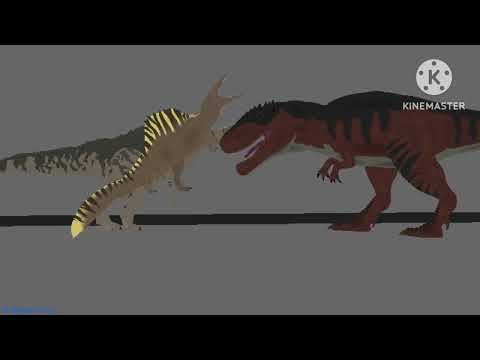 JwD Giganotosaurus x Jwr Spinosaurus VS Dino Crisis Giganotosaurus Stick Nodes