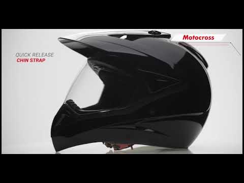 STUDDS MOTOCROSS PLAIN WITH VISOR FULL FACE -L Motorbike Helmet