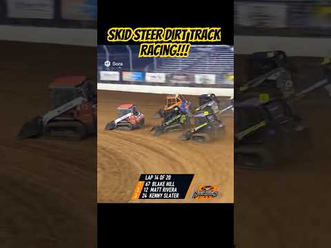 Skid steer dirt track racing! #skidsteer #ai #dirttrackracing #dirtoval #racing