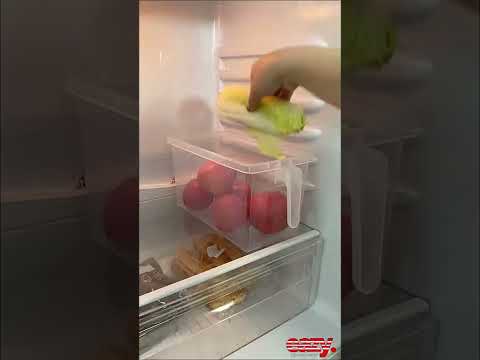 White plastic refrigerator organizing box, for fridge oragan...