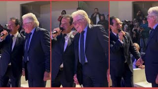 محمد ثروت يفاجئ حسين فهمي ويغني له ياواد ياتقيل في حفله بقطر.. وحسين فهمي يرقص ويغني معه