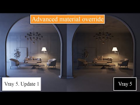 Advanced material override V-Ray 5 for 3ds Max, update 1 آموزش اورراید ام تی ال در اپدیت 1 ویری 5