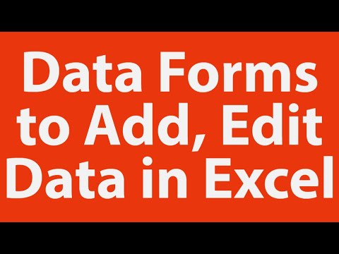 Data forms to add, edit data in ms excel