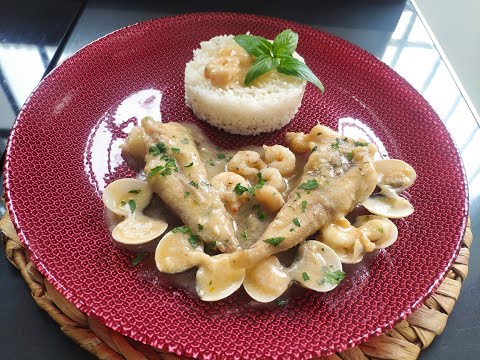 Rape en salsa con almejas y gambas