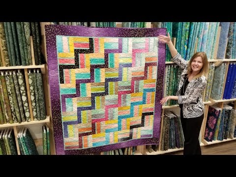 FREE Pattern! Donna's Modern Rail Fence From a Jelly Roll Quilt :)