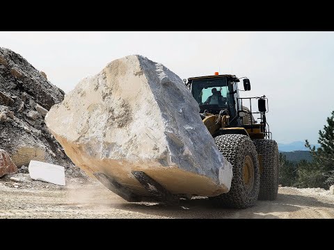 Experience the Power. A Volakas White Marble Quarry at Work. Ariston Melethron Quarry.