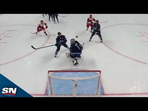 Jets' Dylan DeMelo Makes An Incredible Save By Batting Nikolaj Ehlers' Shot Away From Net