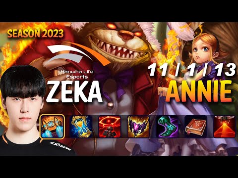 HLE Zeka ANNIE vs LEBLANC Mid - KR Ranked