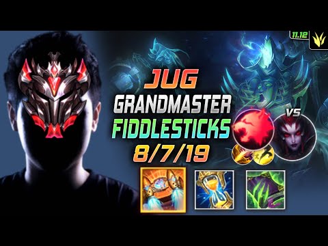 GrandMaster Fiddlesticks Jungle vs Elise - 천상계 장인 정글 피들스틱 템트리 룬 벨트 포식자 フィドルスティックス - LOL KR 11.12
