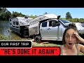 OFF ROAD CARAVAN BOGGED IN A RIVER Brand New VACATIONER Caravan On It S FIRST Trip DO WE GET OUT