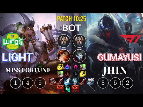 JAG Light Miss Fortune vs T1 Gumayusi Jhin Bot - KR Patch 10.25