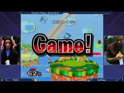 Shine 2018 SSBM - shabo (Fox) vs. Swiftbass (Marth) - Melee R2 Pools