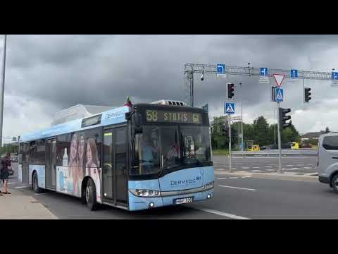 Vilniaus transportas. 58 autobusas: Grigaičiai - Guriai - Kalnėnai - Minsko Pl. - Dzūkų g. - Stotis.