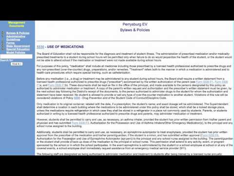 Perrysburg Schools Staff Policy Manual Training Module 2012