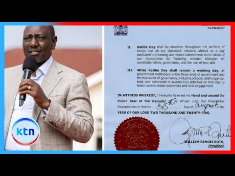 Miaka 15 ya katiba : Ruto atangaza Agosti 27 katiba dei