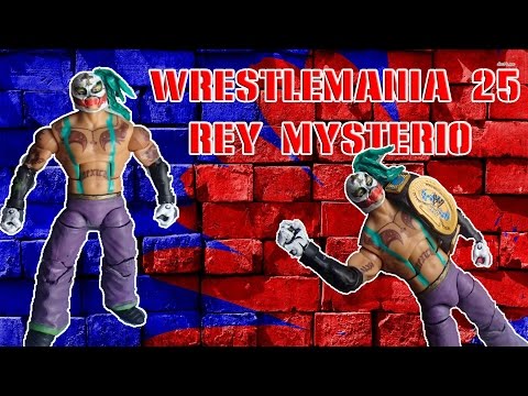 WWE Figures Custom Rey Mysterio WrestleMania 25 Joker Attire REVIEW!