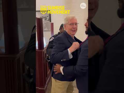 Sen. Mitch McConnell trips, falls while being confronted by ICE protester