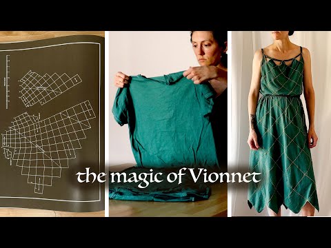 I made a harlequin patterned Vionnet gown (with 158 pieces) out of old t-shirts.