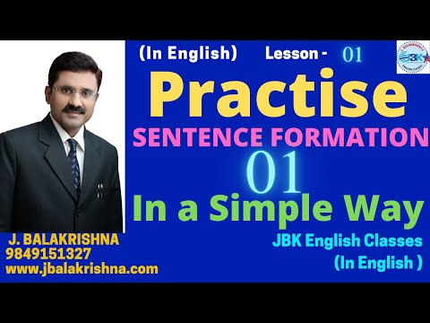 Sentence Formation Practice - 01 by JBK English Videos and Classes.