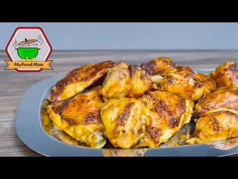 Saftige Hähnchenschenkel im Backofen - einfach selber gemacht in Mayo Marinade Hähnchen Rezept