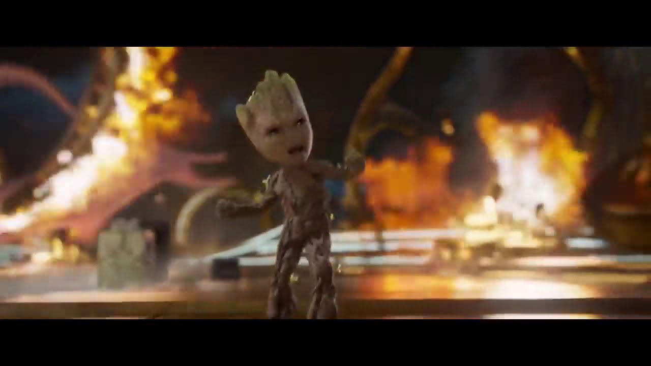 Guardians of the Galaxy Vol. 2 opening scene    Baby Groot dance