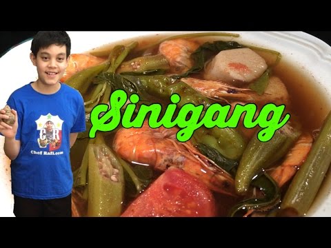 Shrimp Sinigang (in English and Palauan)