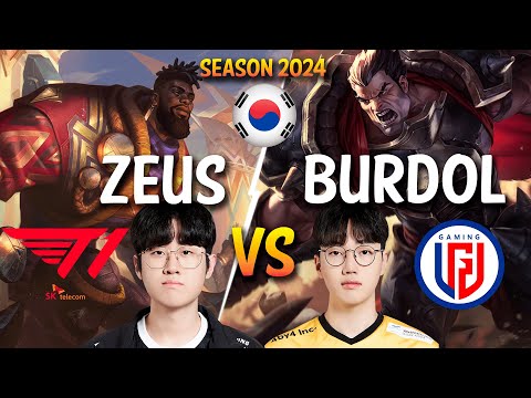 T1 Zeus vs LGD Burdol - Zeus K'SANTE vs Burdol DARIUS Top - Patch 14.3 KR Ranked GRANDMASTER lolrec
