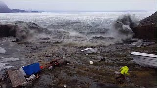| GREENLAND TSUNAMI | Tsunami wave, Hit by tsunami - Camera 3 [unbelievable]