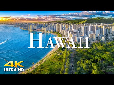 FLYING OVER HAWAII (4K UHD) Amazing Beautiful Nature Scenery with Relaxing Music | 4K VIDEO ULTRA HD