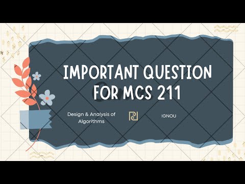 IGNOU MCS-211 Design & Analysis of Algorithms | Important Exam Questions |Euclid Algorithm Explained