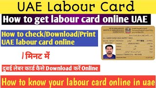 How to download UAE labour card online | How to get labour card online in uae |UAE labour card check